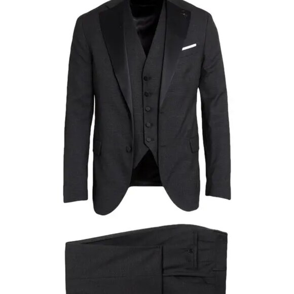 Paoloni Black 3-Piece Suit – Jacket, Vest & Trousers – Made in Italy – 36 Short - Picture 2 of 3